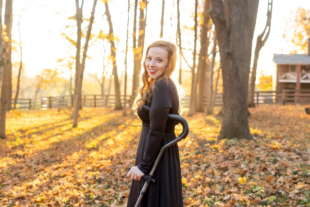 A photo of Mary outdoors.