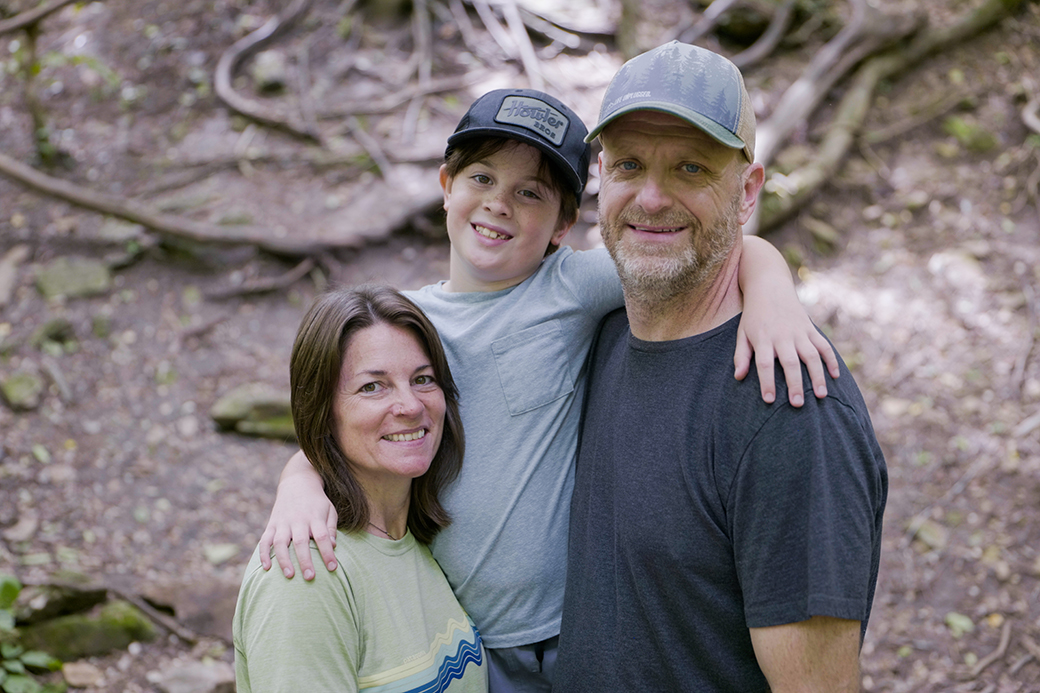 Joni with her husband and son.