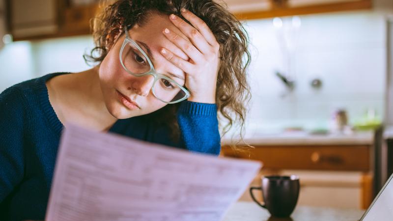 a woman stressed about something
