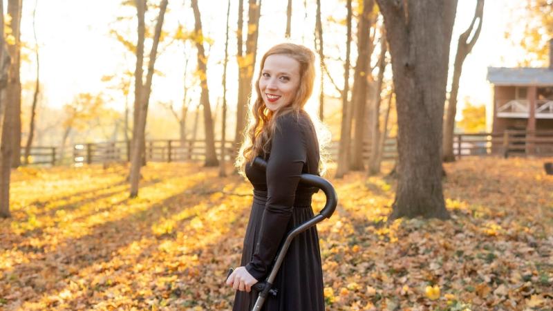 A photo of Mary outdoors.